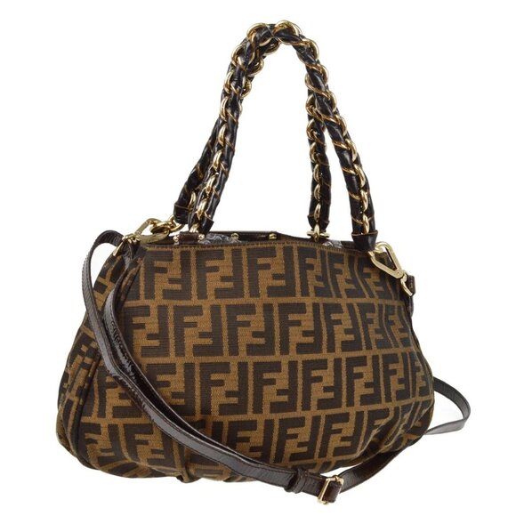 Fendi Brown Zucca Mia Chain Tote Handbag 2516-8BR615.WTH-099 XX07472 - Picture 1 of 11